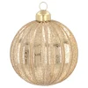 Gold Crackle Christmas Bauble With Glitters