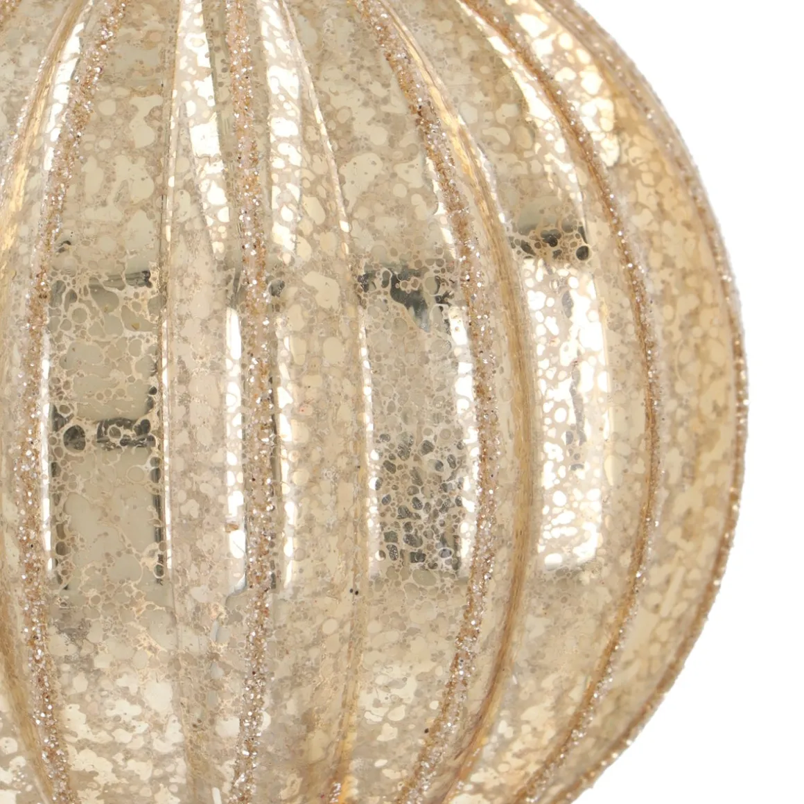 Gold Crackle Christmas Bauble With Glitters