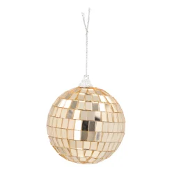 Gold Disco Christmas Bauble With Reflective Mirrors