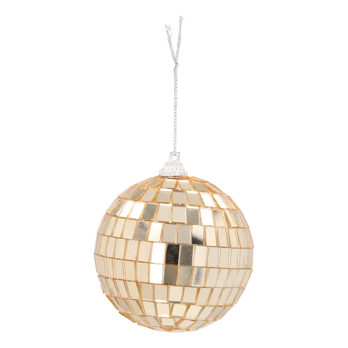 Gold Disco Christmas Bauble With Reflective Mirrors