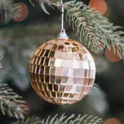 Gold Disco Christmas Bauble With Reflective Mirrors
