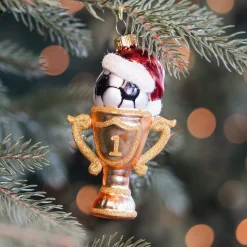 Gold Football Cup Ornament For Football Fans