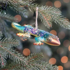 Gold Gecko Ornament For An Exotic Christmas Decoration