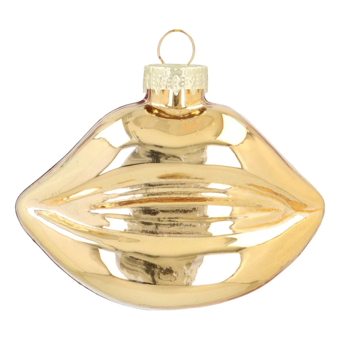 Gold Glass Mouth Christmas Ornament