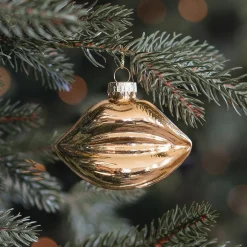 Gold Glass Mouth Christmas Ornament