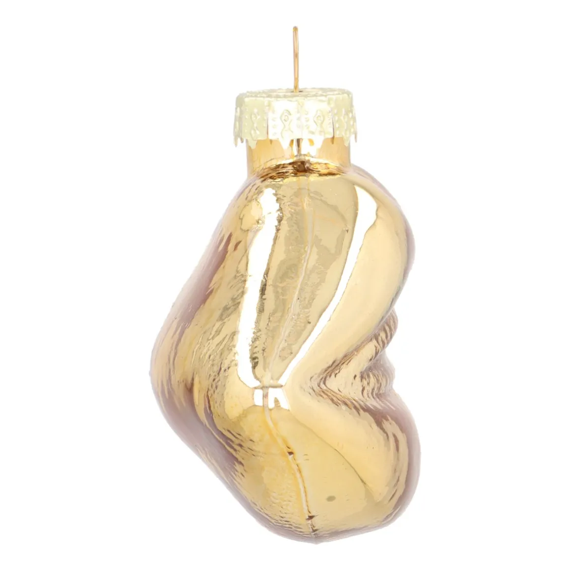Gold Glass Mouth Christmas Ornament