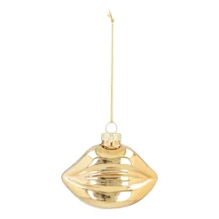 Gold Glass Mouth Christmas Ornament