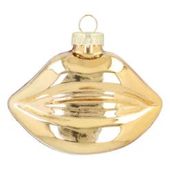 Gold Glass Mouth Christmas Ornament