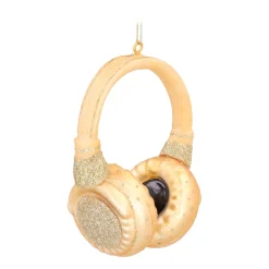 Gold Headphone Ornament For Music Lovers