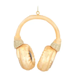 Gold Headphone Ornament For Music Lovers