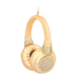 Gold Headphone Ornament For Music Lovers