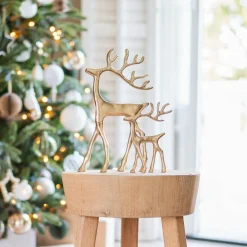 Gold Reindeer With Elegant Antlers