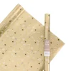 Gold Wrapping Paper Roll With Metallic Illustrations