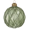 Green Christmas Bauble With Relief And Glitters