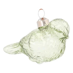 Green Glass Bird Christmas Ornament