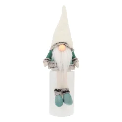 Green Gnome With LED Nose And Scandinavian Sweater