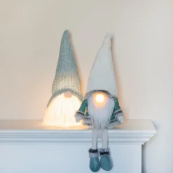 Green Gnome With LED Nose And Scandinavian Sweater