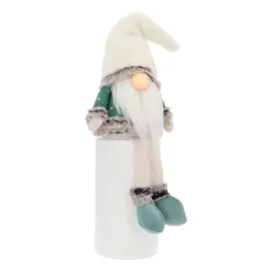 Green Gnome With LED Nose And Scandinavian Sweater