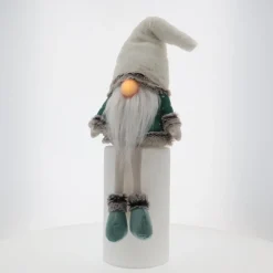 Green Gnome With LED Nose And Scandinavian Sweater