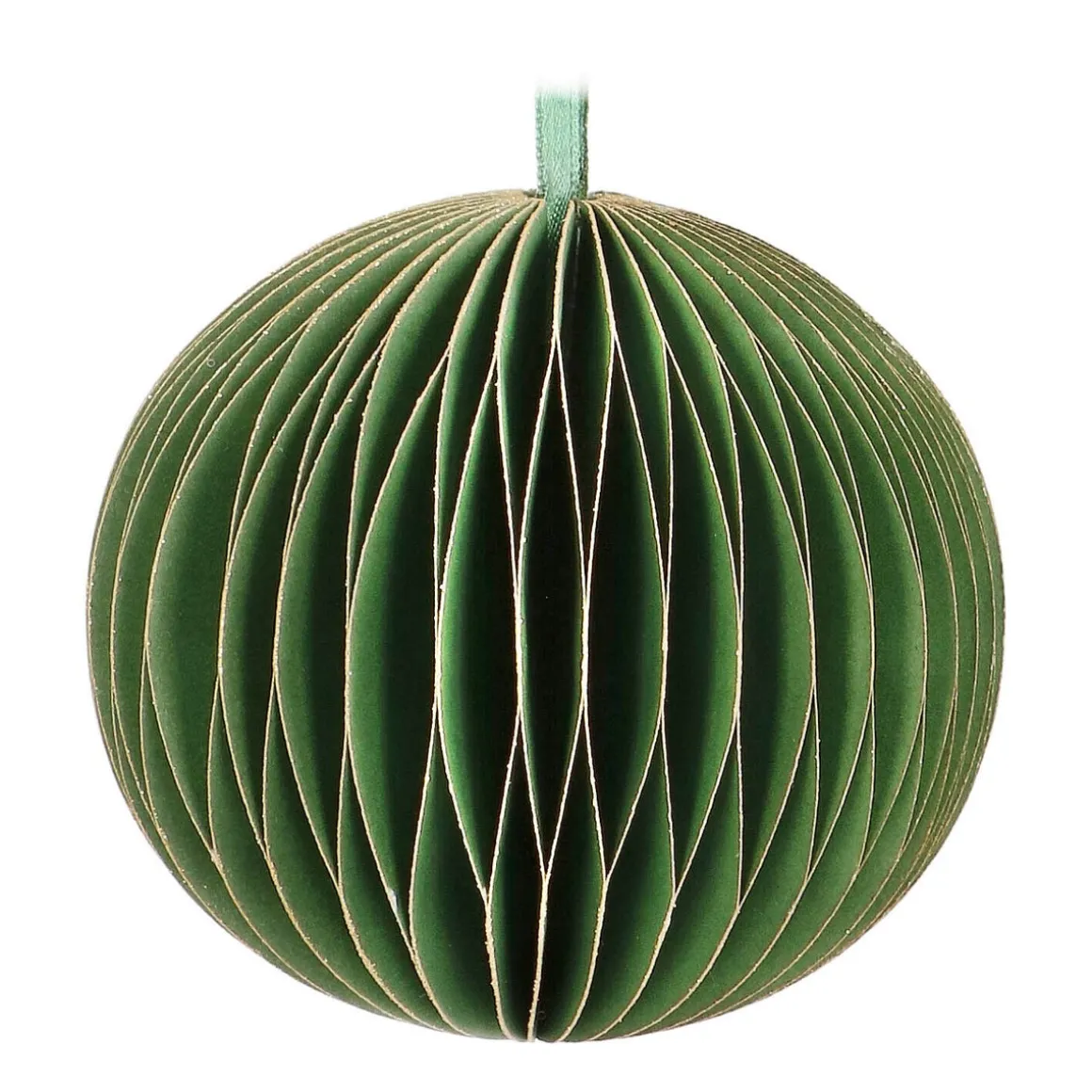 Green Paper Christmas Bauble 8 Cm