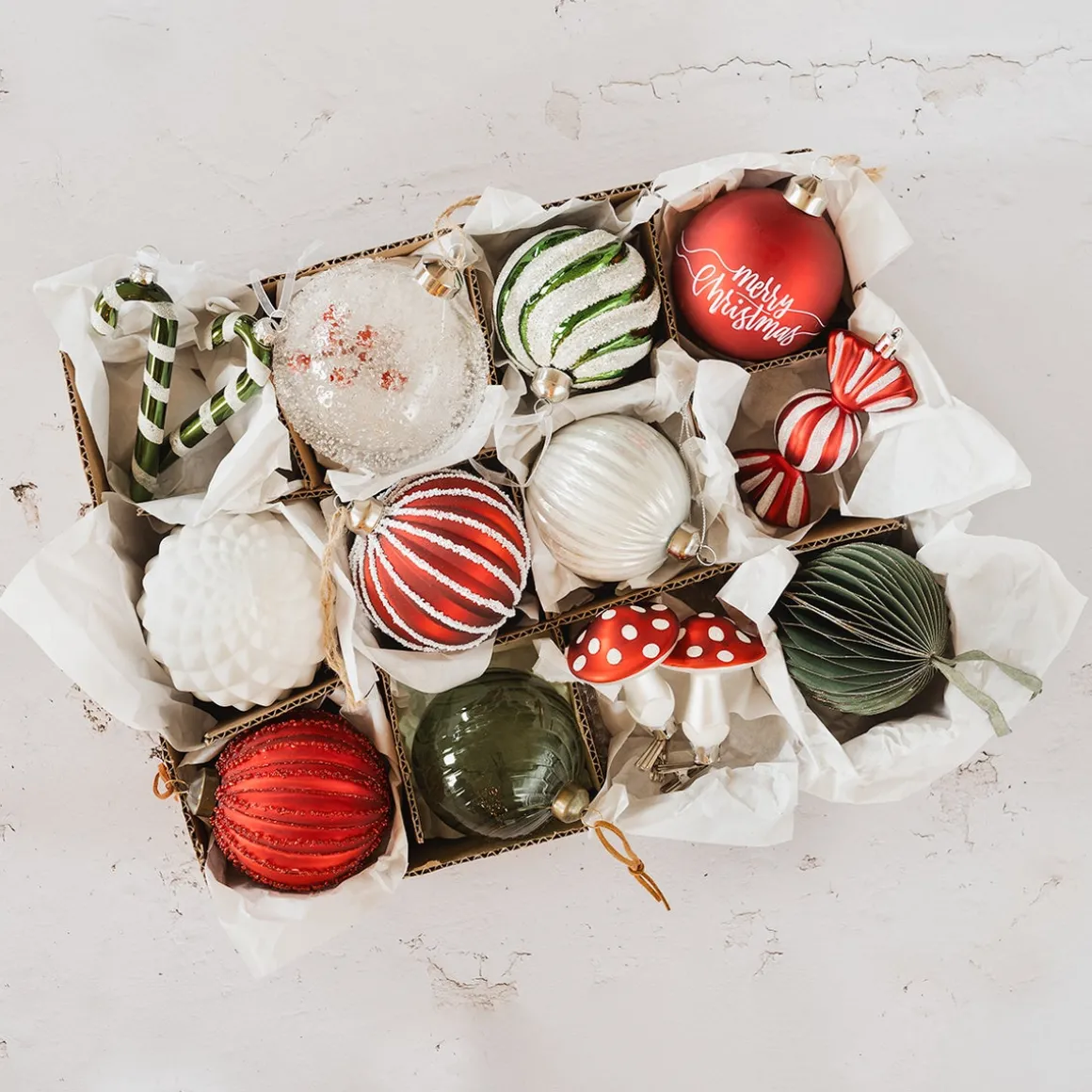 Green Paper Christmas Bauble 8 Cm