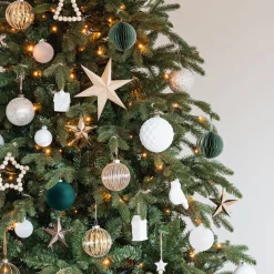 Green Paper Christmas Bauble 8 Cm