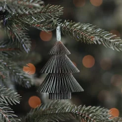 Green Paper Christmas Tree With Glitters