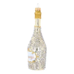 Handmade Glass Champagne Bottle Ornament