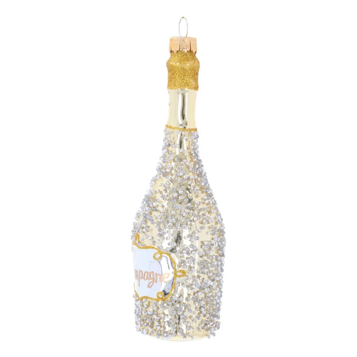 Handmade Glass Champagne Bottle Ornament