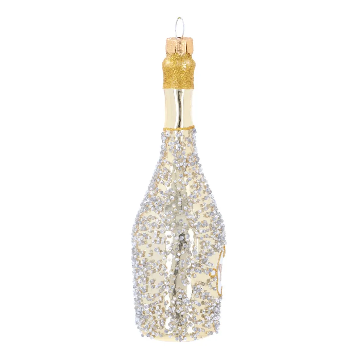 Handmade Glass Champagne Bottle Ornament
