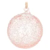 Handmade Pastel Pink Christmas Bauble With Speckles