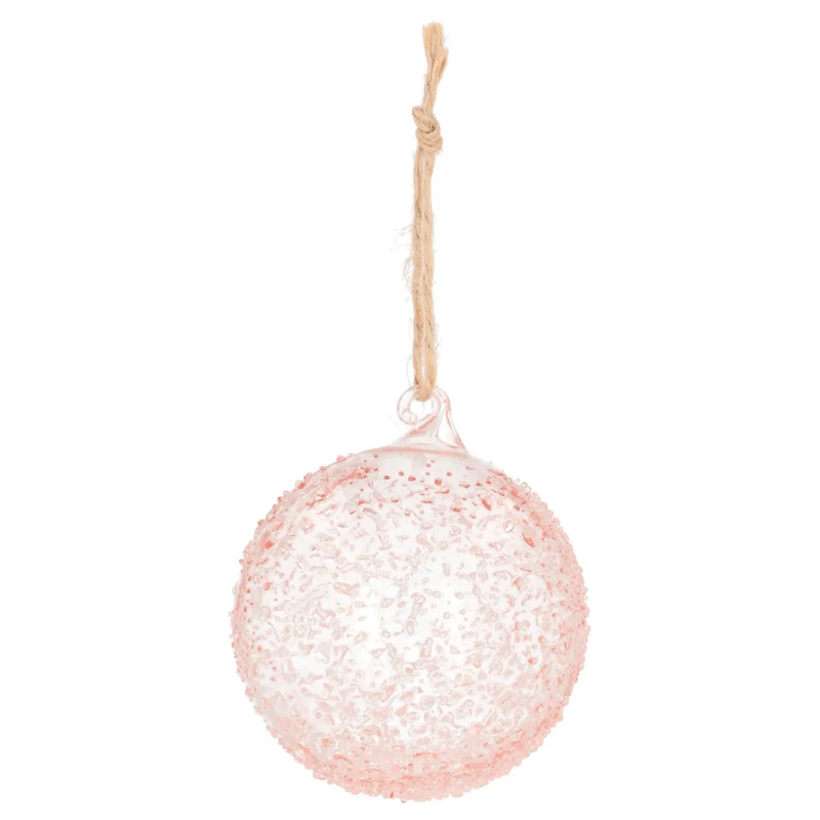 Handmade Pastel Pink Christmas Bauble With Speckles