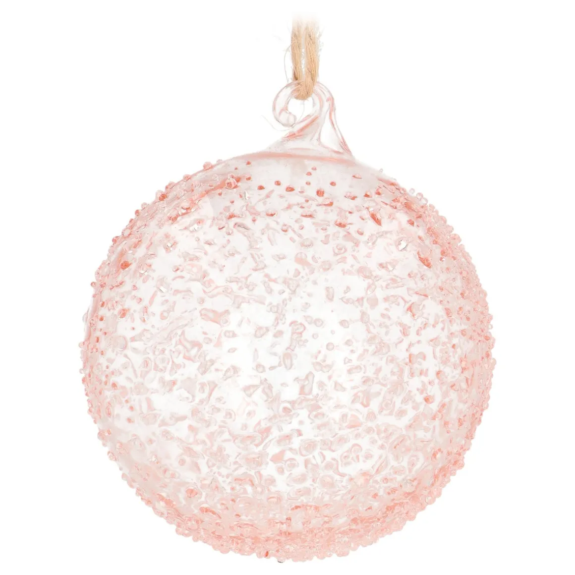 Handmade Pastel Pink Christmas Bauble With Speckles