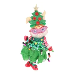 Handmade Rabbit With Christmas Outfit Ornament