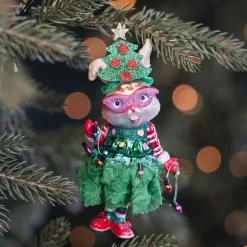 Handmade Rabbit With Christmas Outfit Ornament