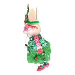 Handmade Rabbit With Christmas Outfit Ornament