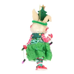 Handmade Rabbit With Christmas Outfit Ornament