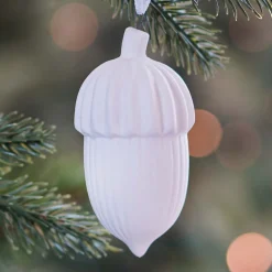 Hanger Acorn Porcelain 4 Cm White