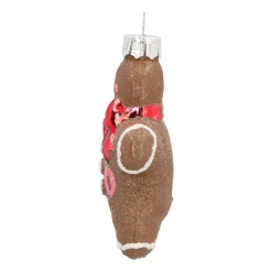 Hanger Gingerbread Man Brown Glass 8 Cm
