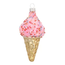 Hanger Ice Cream Pink Glass 12 Cm