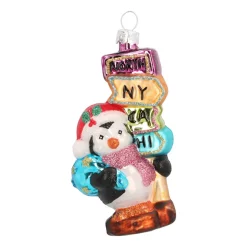 Hanger Penguin With Sign Multicoloured Glass 10 Cm