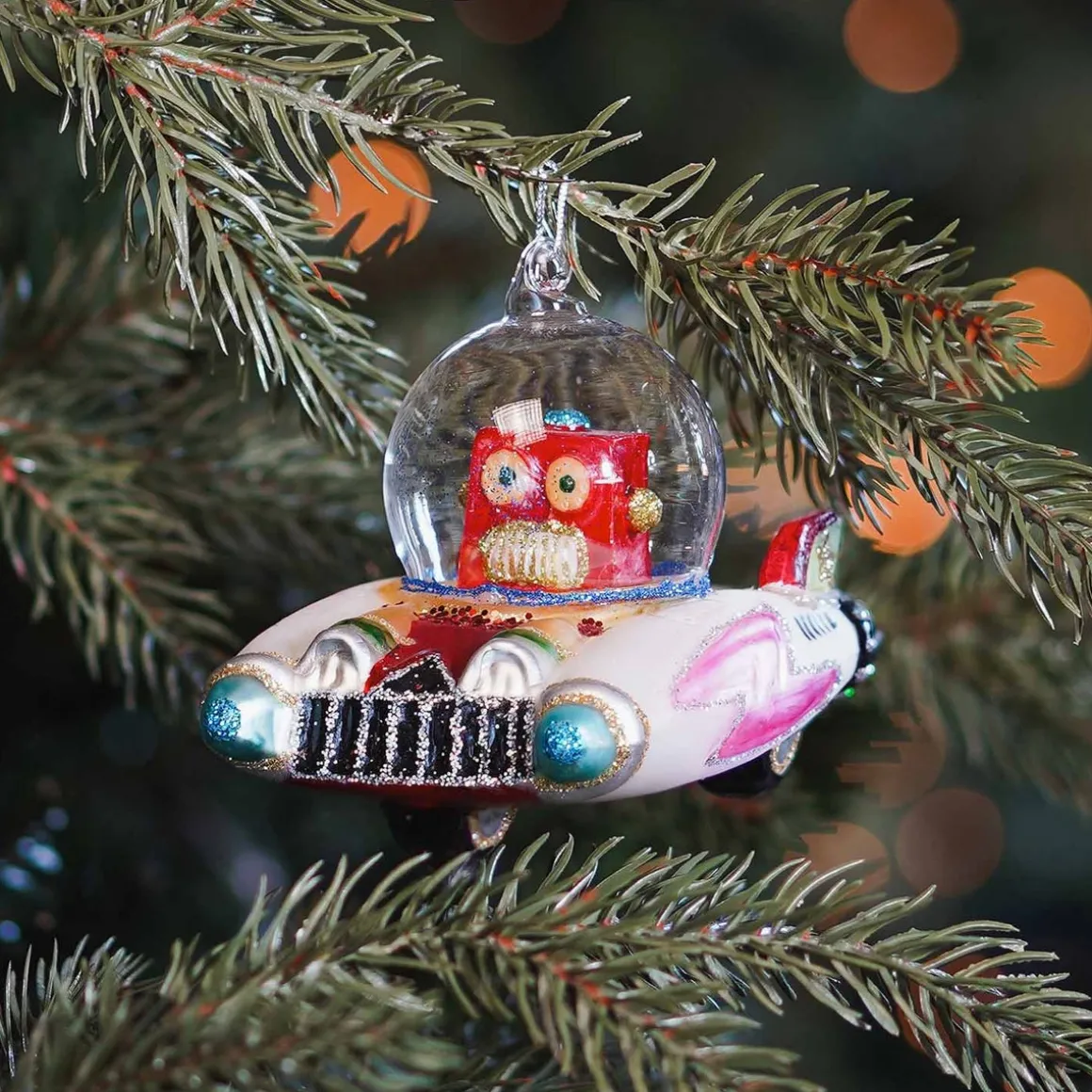 Hanger Robot In Spacecraft Multicoloured Glass 11 Cm