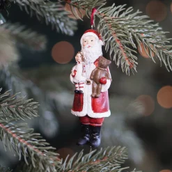 Hanger Santa With Teddy 11cm