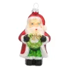 Hanger Santa With Wreath Red Glass 10 Cm