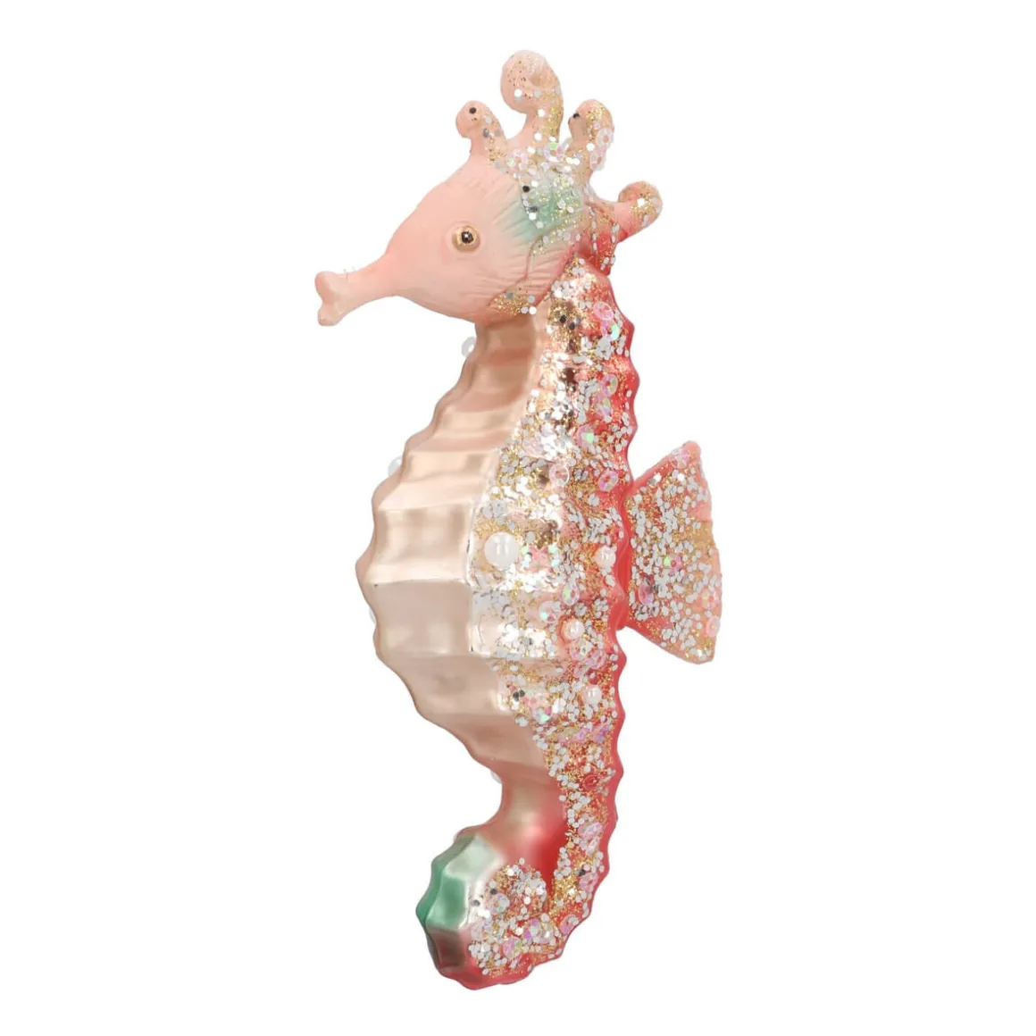 Hanger Seahorse Pink Glass 13 Cm