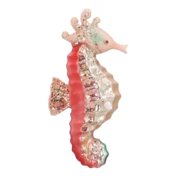 Hanger Seahorse Pink Glass 13 Cm
