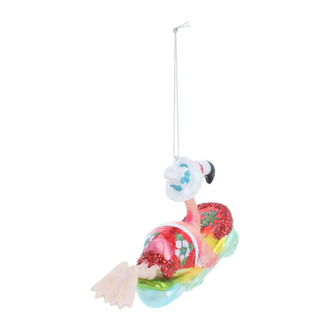 Hanger Surfing Flamingo Multicoloured Glass 15 Cm