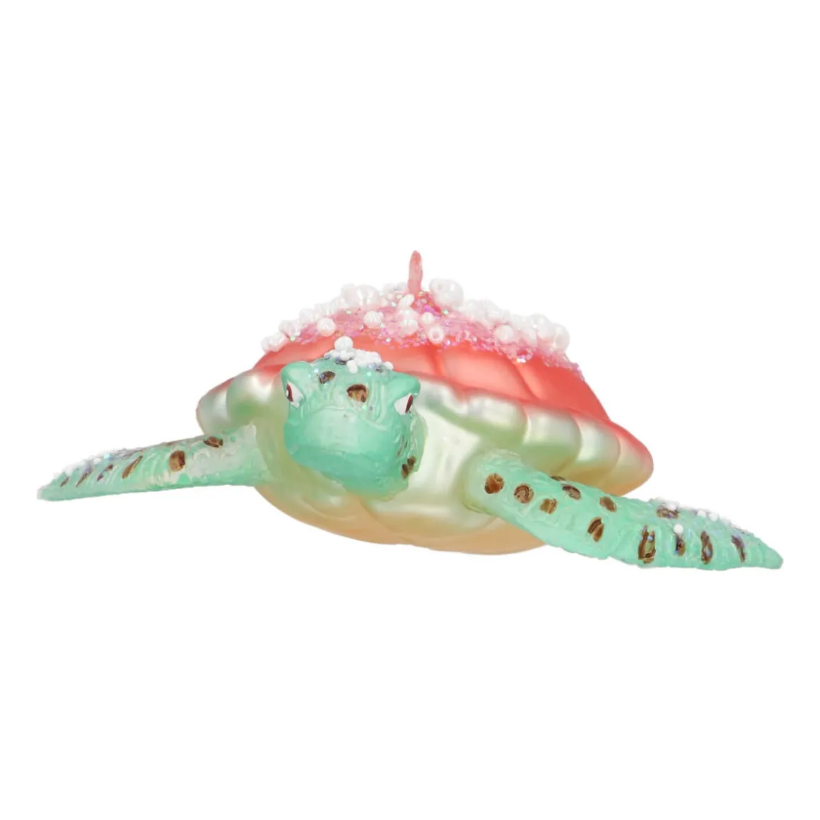 Hanger Turtle Green Pink Glass 13 Cm