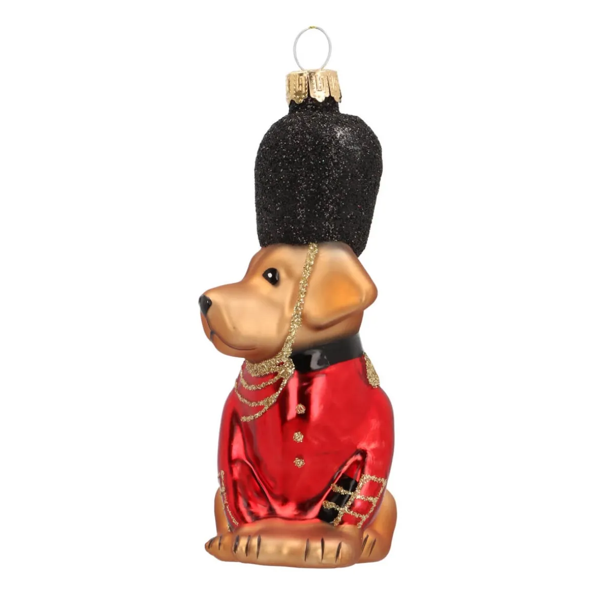 Hanger Uniformed Dog Red Glass 11 Cm