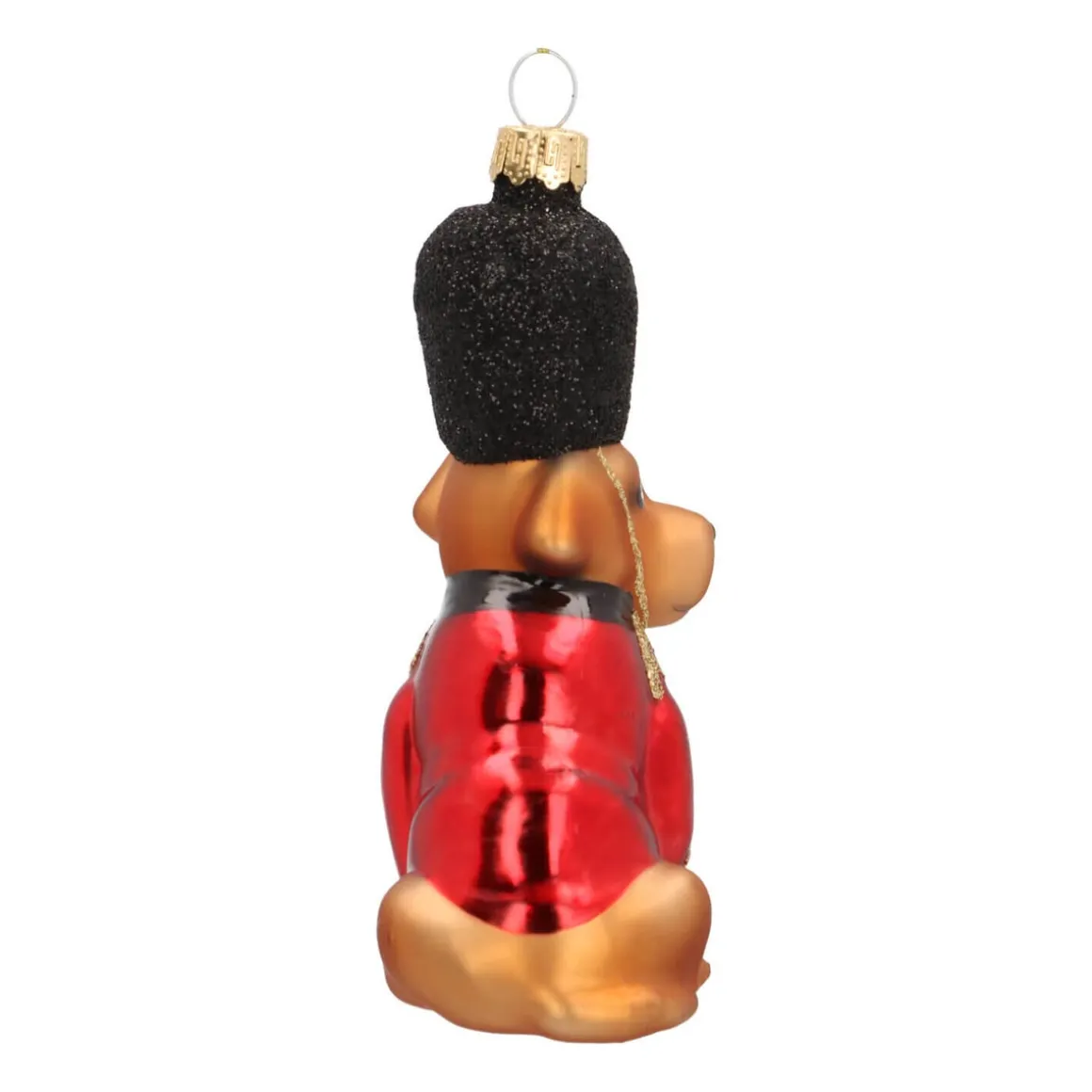 Hanger Uniformed Dog Red Glass 11 Cm